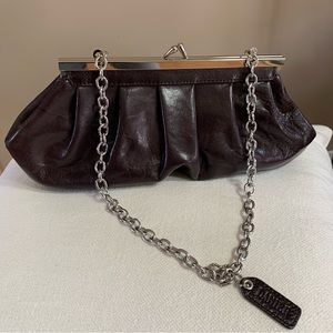 Vintage Danier 100 % Leather gorgeous deep purple clutch purse